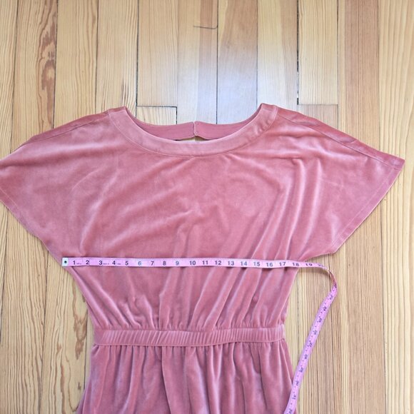 Anthropologie Velvet Jumpsuit, Pink, Mauve, Soft Girl, Feminine, Loungewear S - Picture 4 of 9